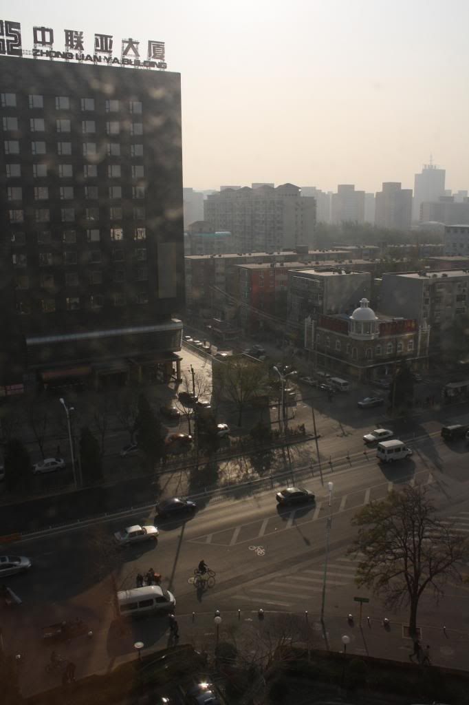 Blick aus dem Hotel in Beijing
