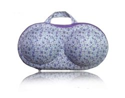 Bra Travel Bag Case - Purple Flowers-Bra Travel Bag Case - Purple Flowers