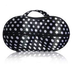 Bra Travel Bag Case - Black & White Polka Dots-Bra Travel Bag Case - Black & White Polka Dots