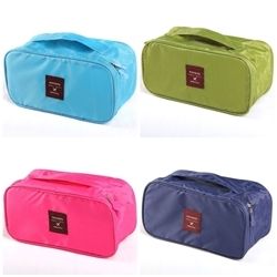 Rectangular Bra Travel Case (Pink, Light Blue, Navy Blue, Green)-Rectangular Bra Travel Case (Pink, Light Blue, Navy Blue, Green)