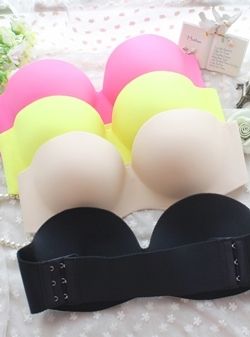 Seamless Shoulder Strapless Bra Set with Interchangeable Black Strap (Black, Nude, Pink, Yellow - 70A, 70B, 75A, 75B, 80A, 80B, 85A, 85B)-Seamless Shoulder Strapless Bra Set with Interchangeable Black Strap (Black, Nude, Pink, Yellow - 70A, 70B, 75A, 75B, 80A, 80B, 85A, 85B)
