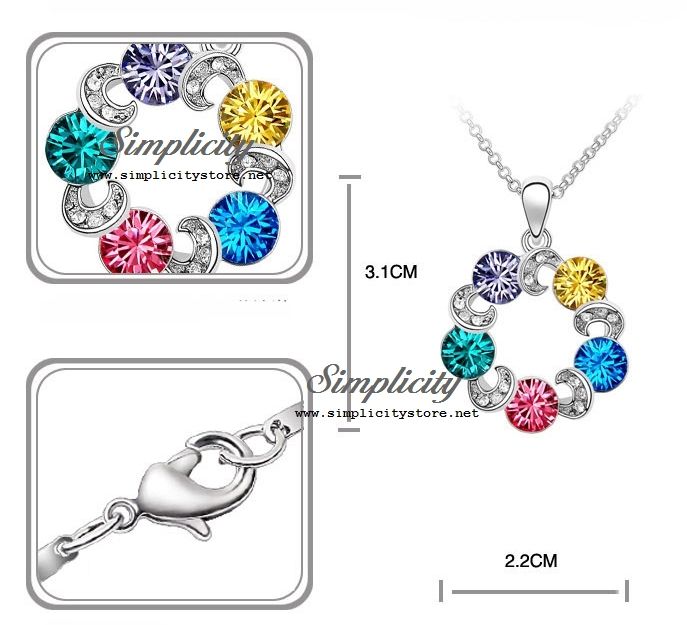 Enchanting Ferris Wheel Swarovski Elements Crystal Pendant (Aquamarine, Multi-color, Hayacinth, Violet, Rose)-Enchanting Ferris Wheel Swarovski Elements Crystal Pendant (Aquamarine, Multi-color, Hayacinth, Violet, Rose)