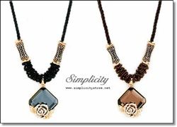 Chic Ethnic Style Diamond Shaped Crystal Pendant with Beaded Necklace (Smokey Topaz, Smokey Quartz)-Chic Ethnic Style Diamond Shaped Crystal Pendant with Beaded Necklace (Smokey Topaz, Smokey Quartz)