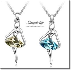 Whimsical Dancing Girl Crystal Pendant (Aquamarine Blue, Smokey Quartz)-Whimsical Dancing Girl Crystal Pendant (Aquamarine Blue, Smokey Quartz)