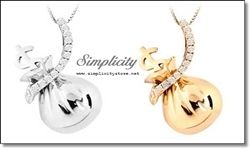 18K Gold Plated Lucky Money Bag Crystal Studded Pendant (Silver, Gold)-18K Gold Plated Lucky Money Bag Crystal Studded Pendant (Silver, Gold)
