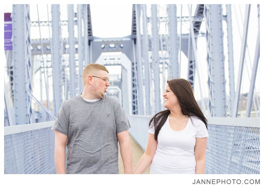 Purple People Bridge Engagement Shoot