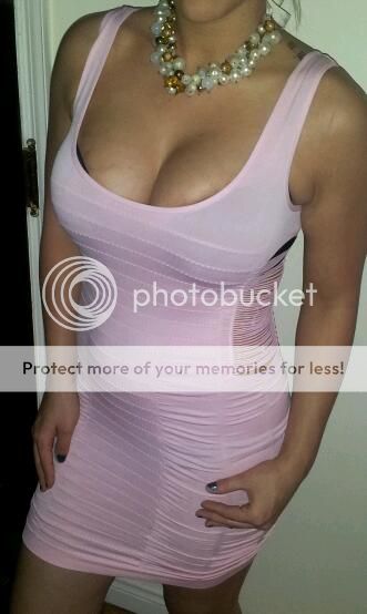 Sexy Pink Bodycon Bandage Textured Cut Out beb Mini Womens Club Wear Dress Top